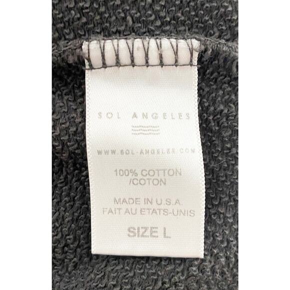 Sol Angeles X Anthropologie Women's Chic Graphic Sweatshirt Lagenlook Gray - Picture 7 of 8